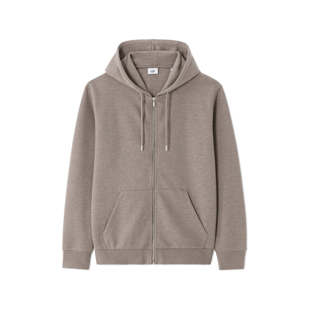 Regular Zip Hoodie In Piqué