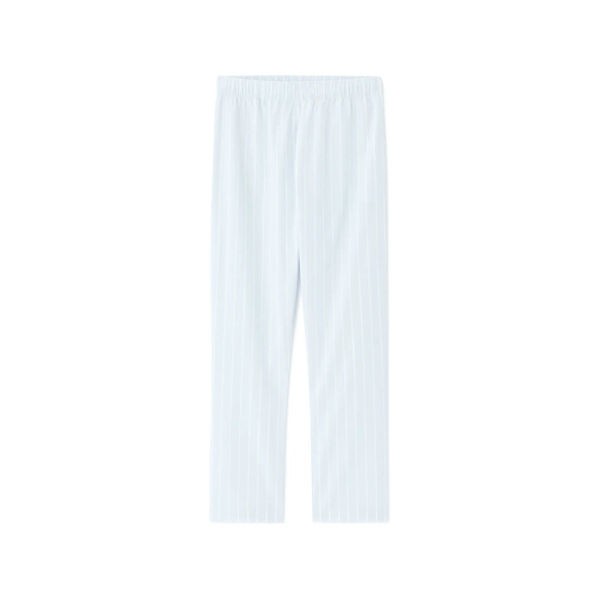 Light Blue 100% Cotton Striped T-Shirt And Pants Pajama Set