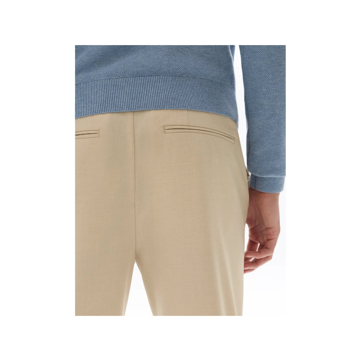 Light Beige All-Day Slim Stretch Ankle-Length Pants