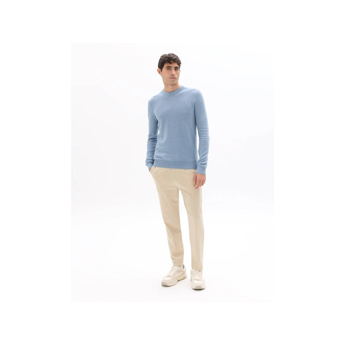 Light Beige All-Day Slim Stretch Ankle-Length Pants