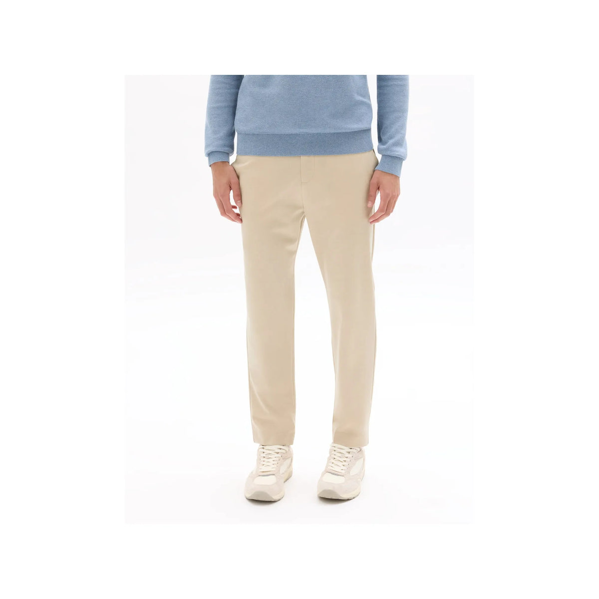 Light Beige All-Day Slim Stretch Ankle-Length Pants