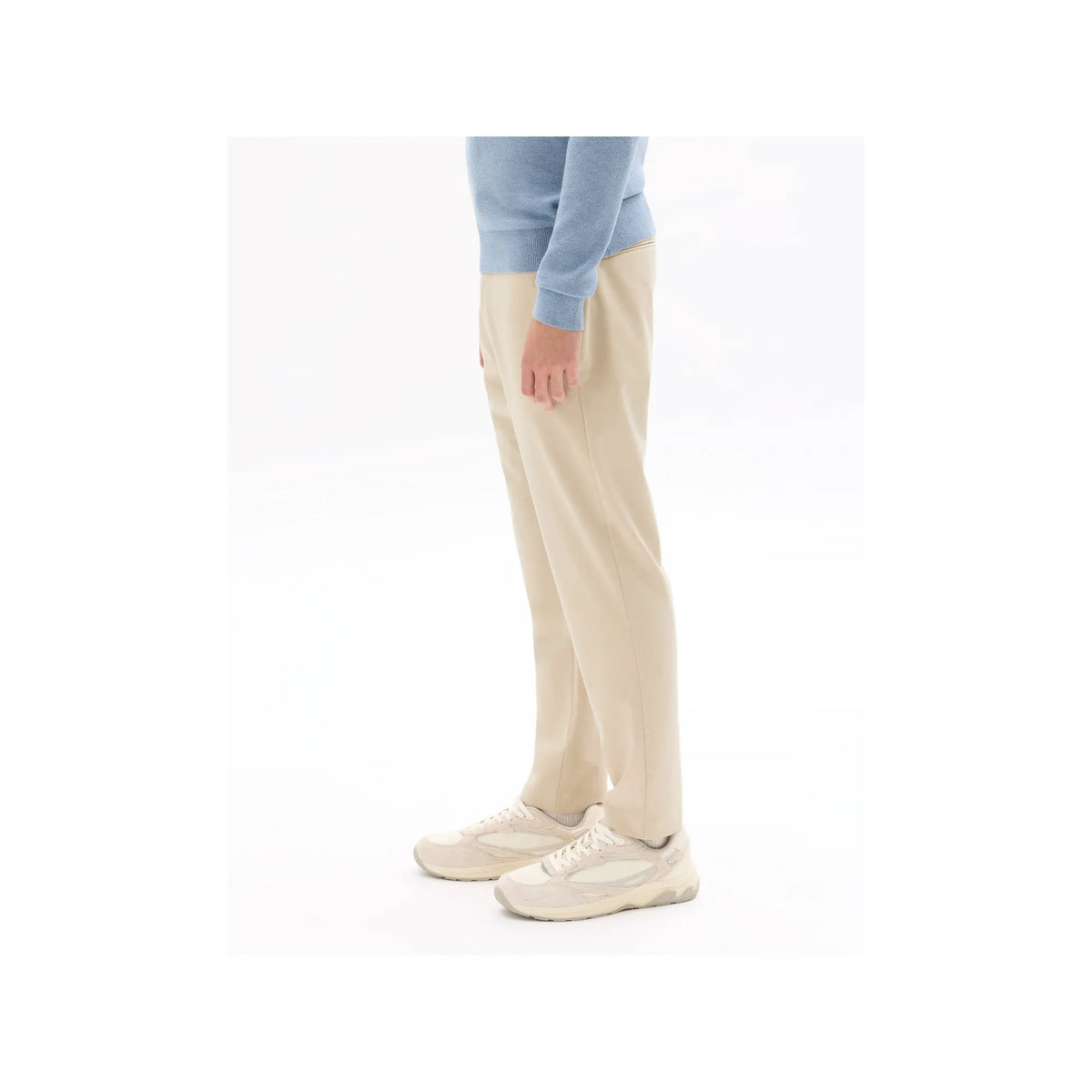 Light Beige All-Day Slim Stretch Ankle-Length Pants