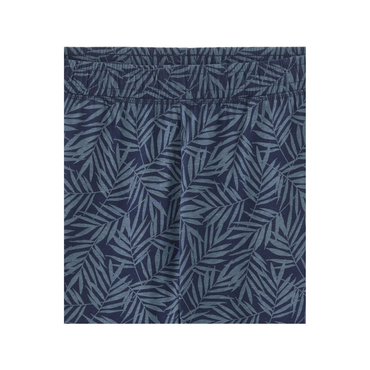 Blue Foliage Print T-Shirt And Shorts Pajama Set