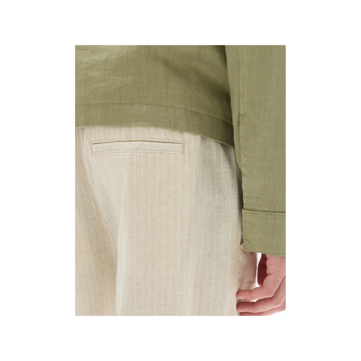Striped Linen And Cotton Pants