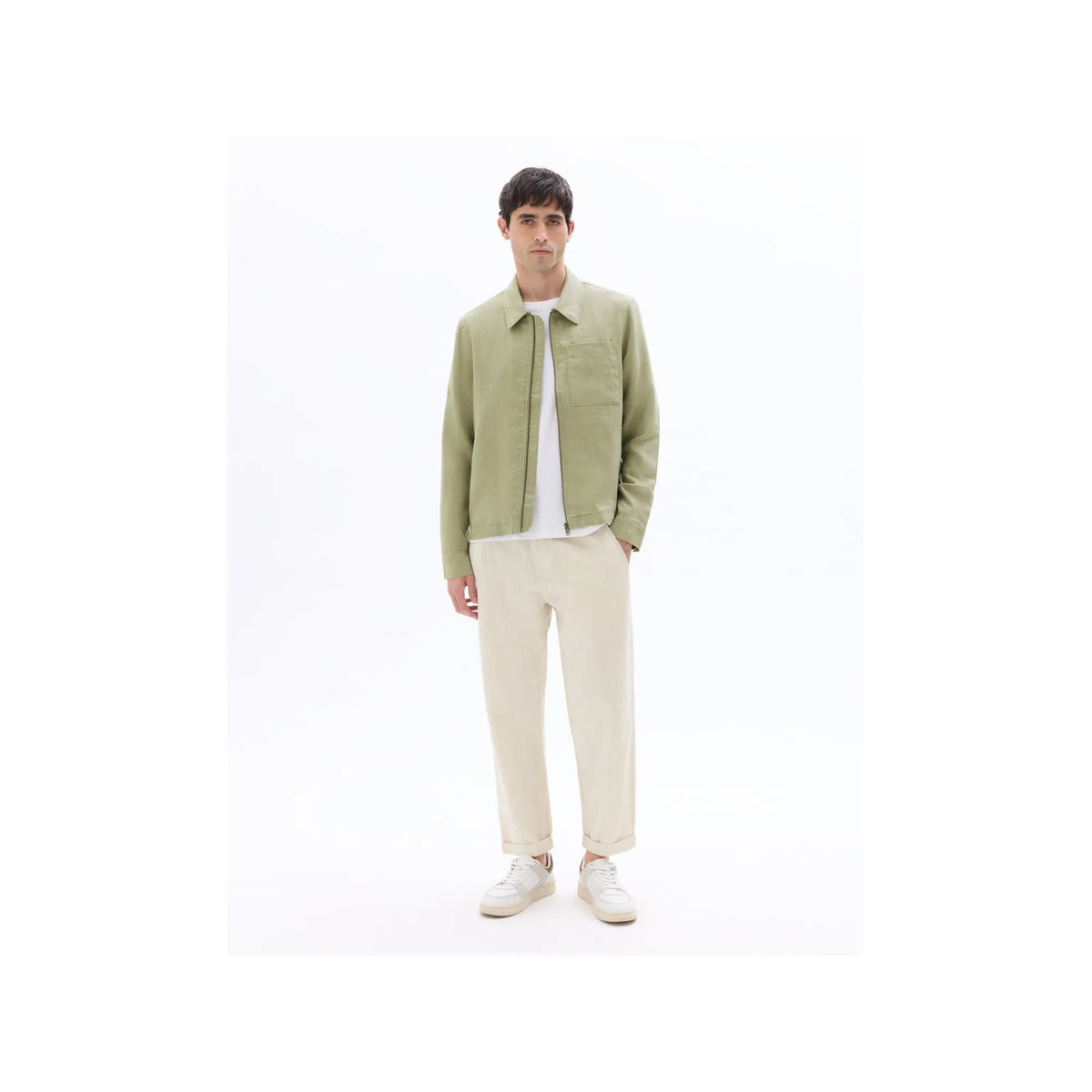 Striped Linen And Cotton Pants