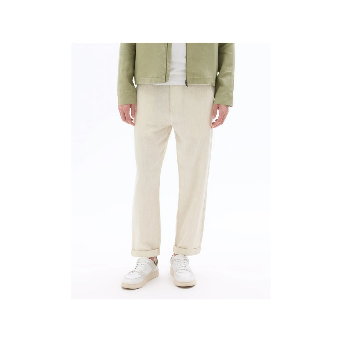 Striped Linen And Cotton Pants