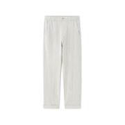 Striped Linen-Cotton Blend Pants
