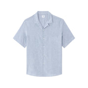 Men'S Regular Fit Plain Linen Cotton Short-Sleeve Shirt