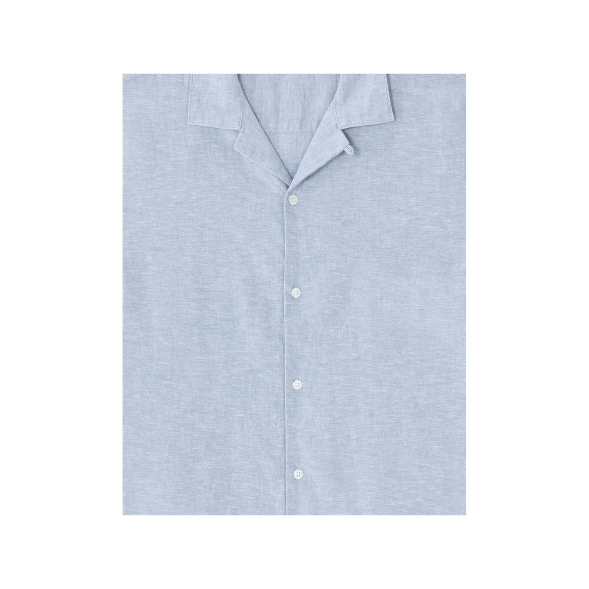 Men'S Regular Fit Plain Linen Cotton Short-Sleeve Shirt