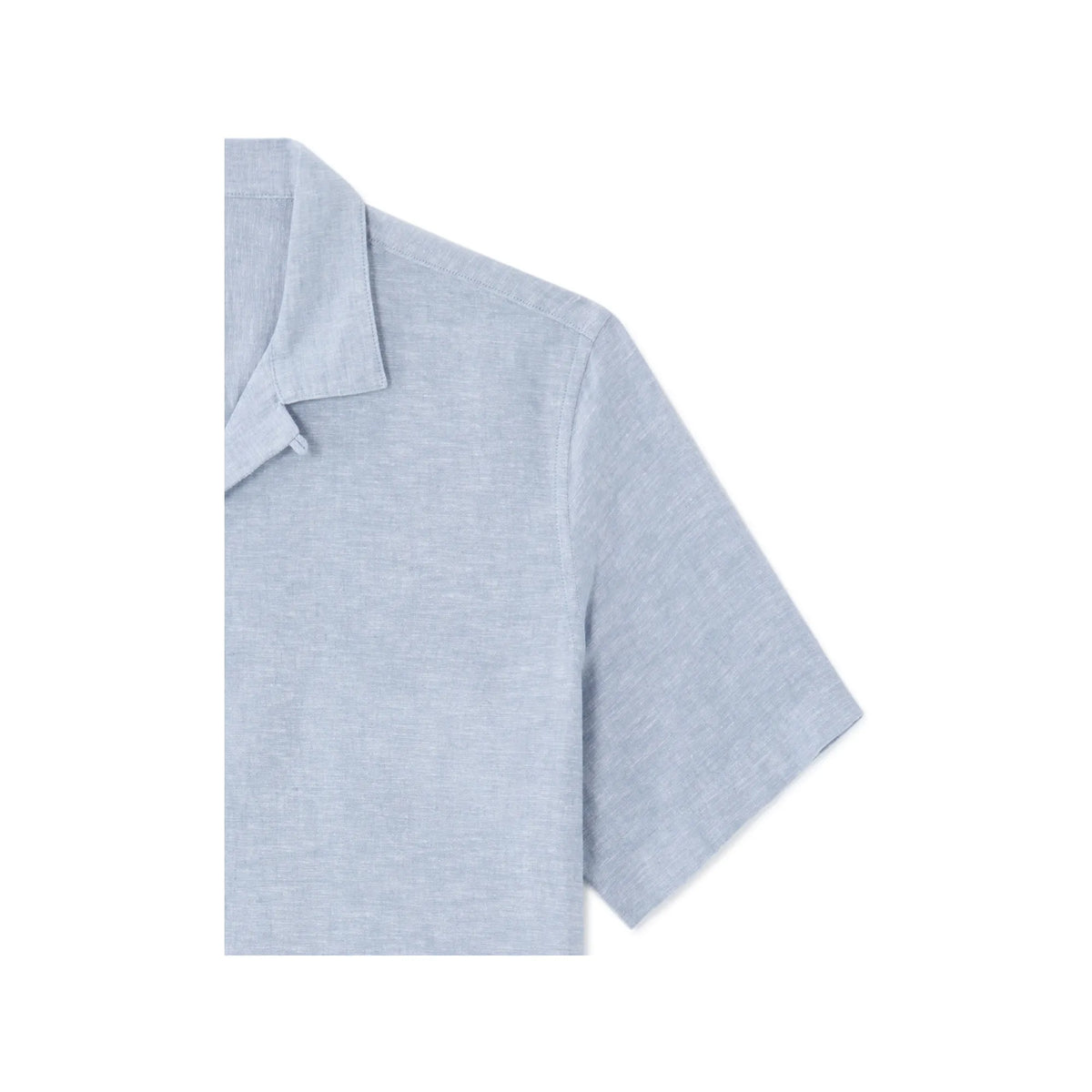 Men'S Regular Fit Plain Linen Cotton Short-Sleeve Shirt