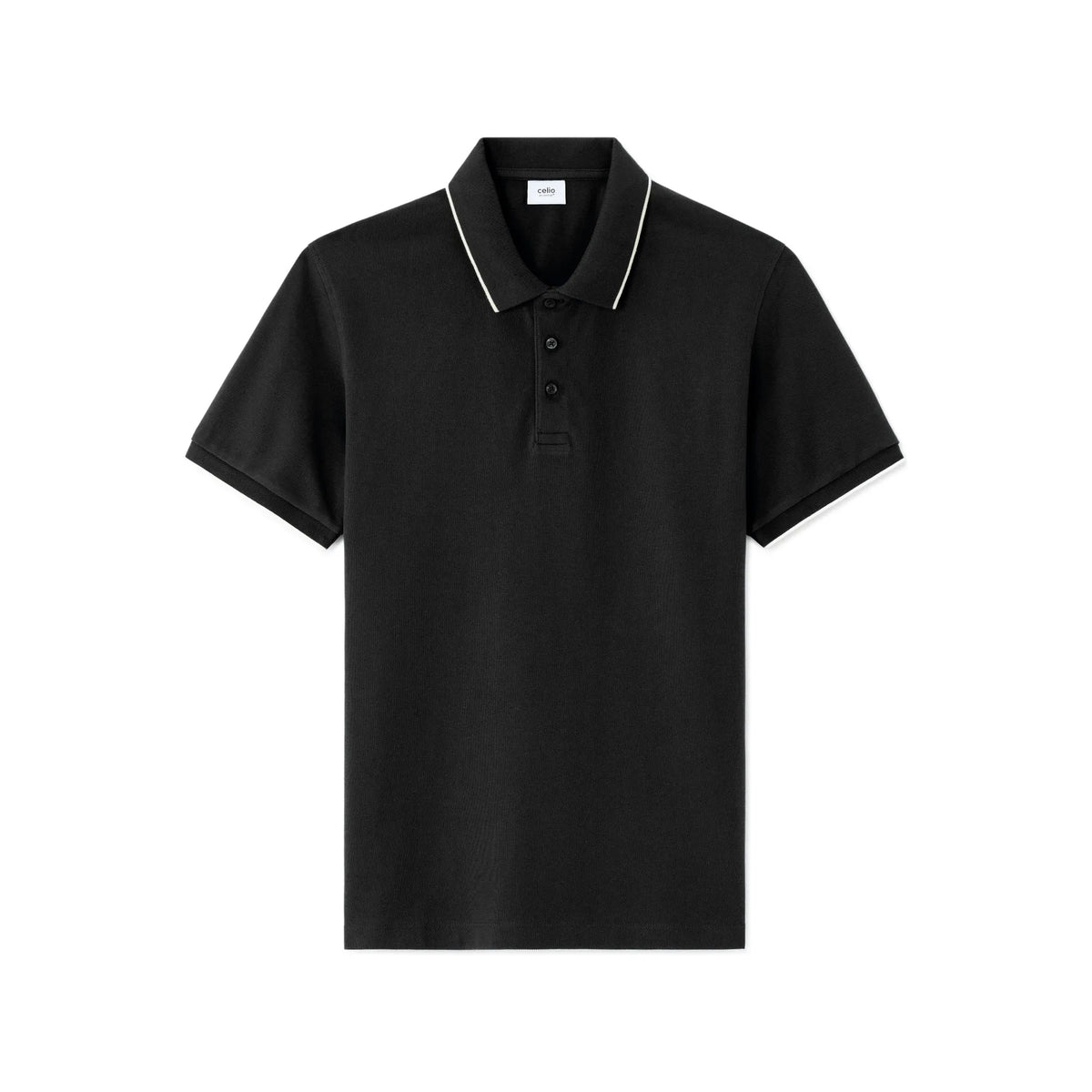 Black 100% Cotton Regular Fit Piqu?© Polo