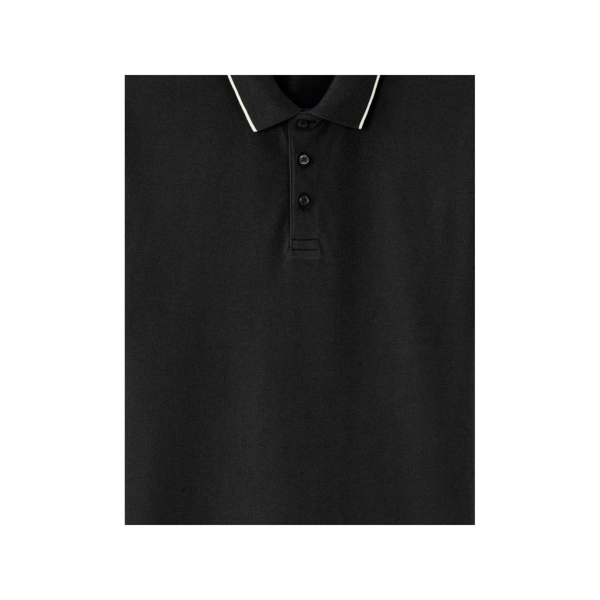 Black 100% Cotton Regular Fit Piqu?© Polo