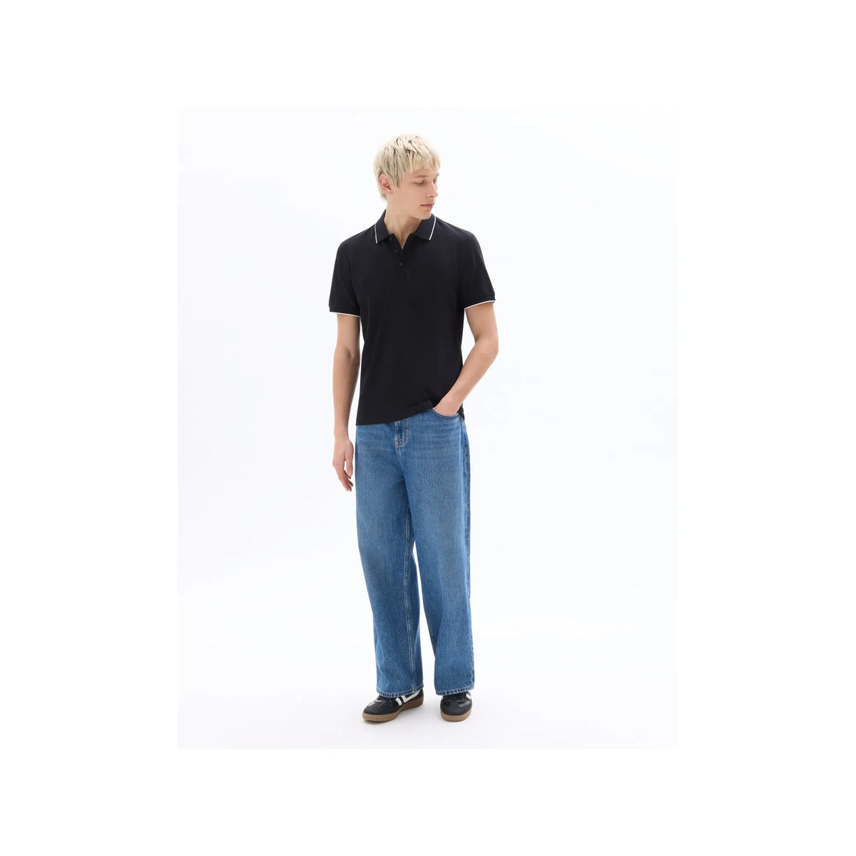 Black 100% Cotton Regular Fit Piqu?© Polo