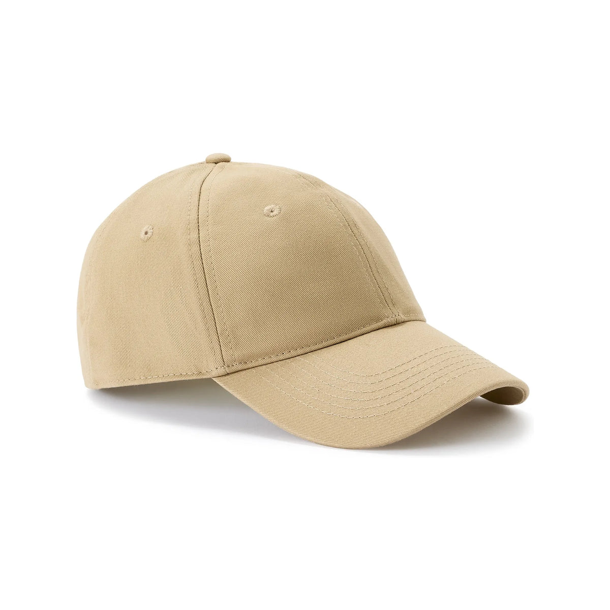 Solid Beige 100% Cotton Baseball Cap