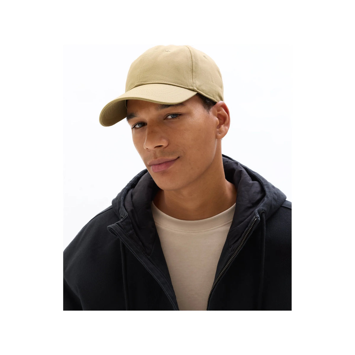 Solid Beige 100% Cotton Baseball Cap