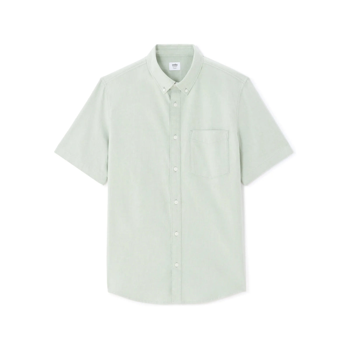 Green Regular Fit 100% Cotton Short-Sleeve Oxford Shirt