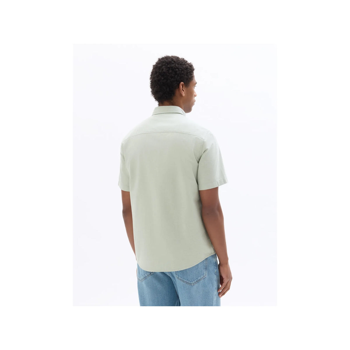 Green Regular Fit 100% Cotton Short-Sleeve Oxford Shirt