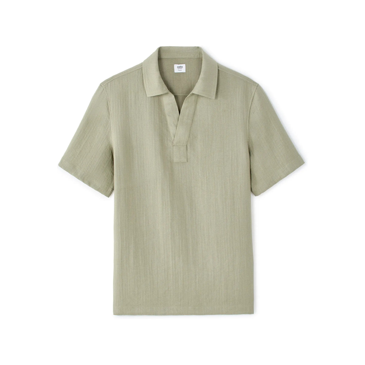 Textured Regular Fit Short-Sleeved Tunic Shirt