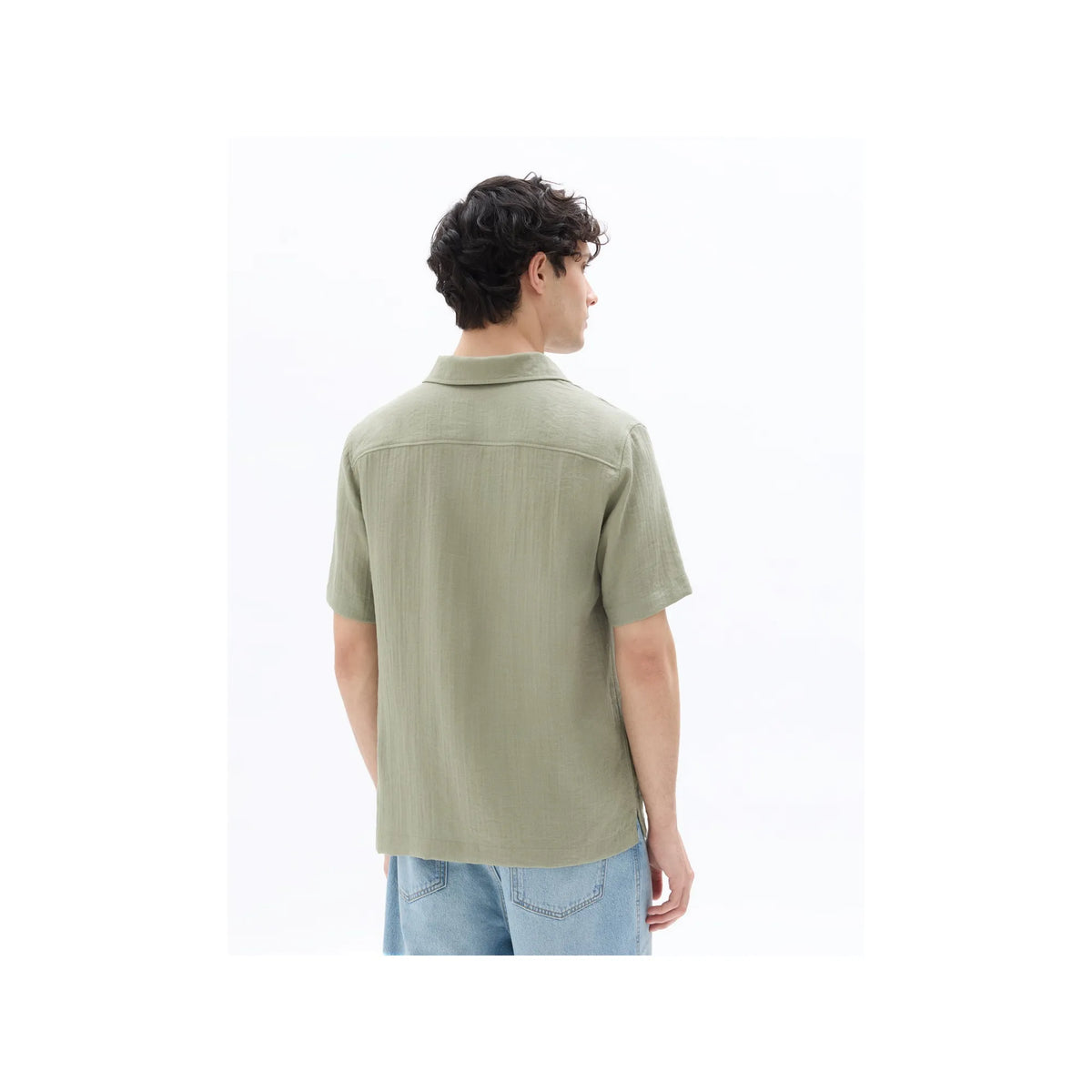 Textured Regular Fit Short-Sleeved Tunic Shirt