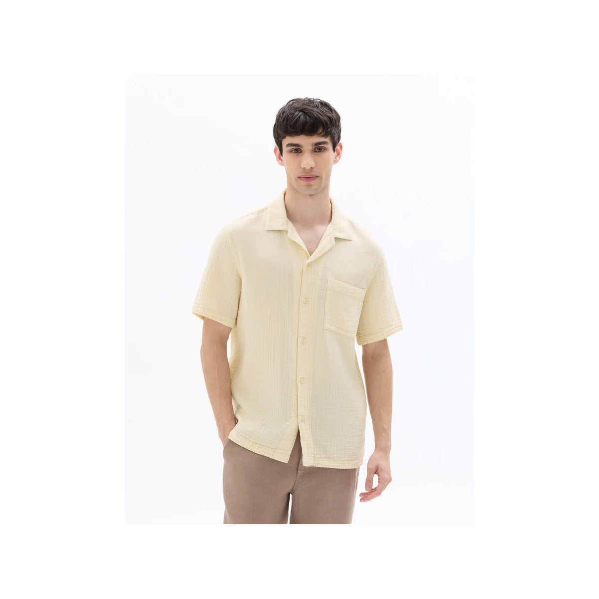 Regular Fit 100% Cotton Gauze Short-Sleeve Shirt