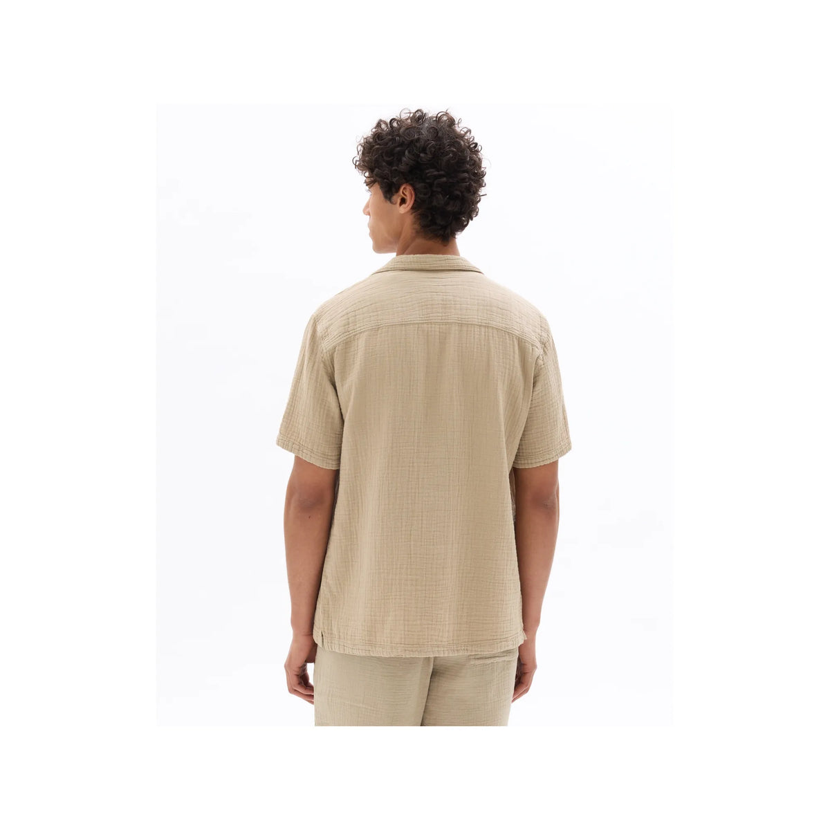 Short-Sleeved Regular Fit 100% Cotton Gauze Shirt