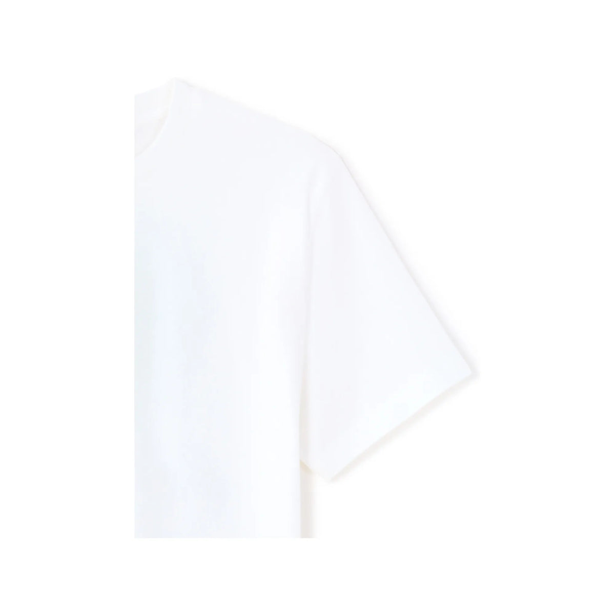 White Boxy Crew Neck 100% Cotton T-Shirt With Pacific Blue Print