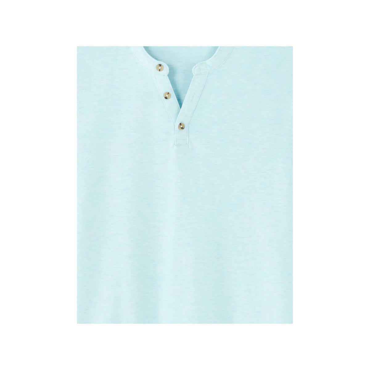 Regular Fit Henley T-Shirt<Br>Cotton Blend<Br>Light Blue