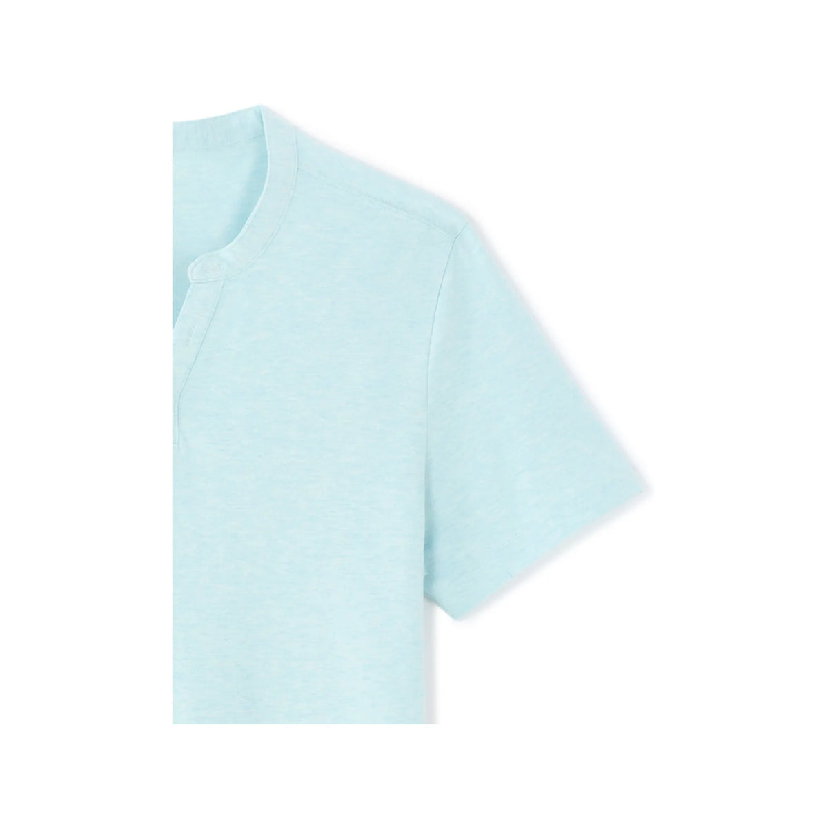 Regular Fit Henley T-Shirt<Br>Cotton Blend<Br>Light Blue