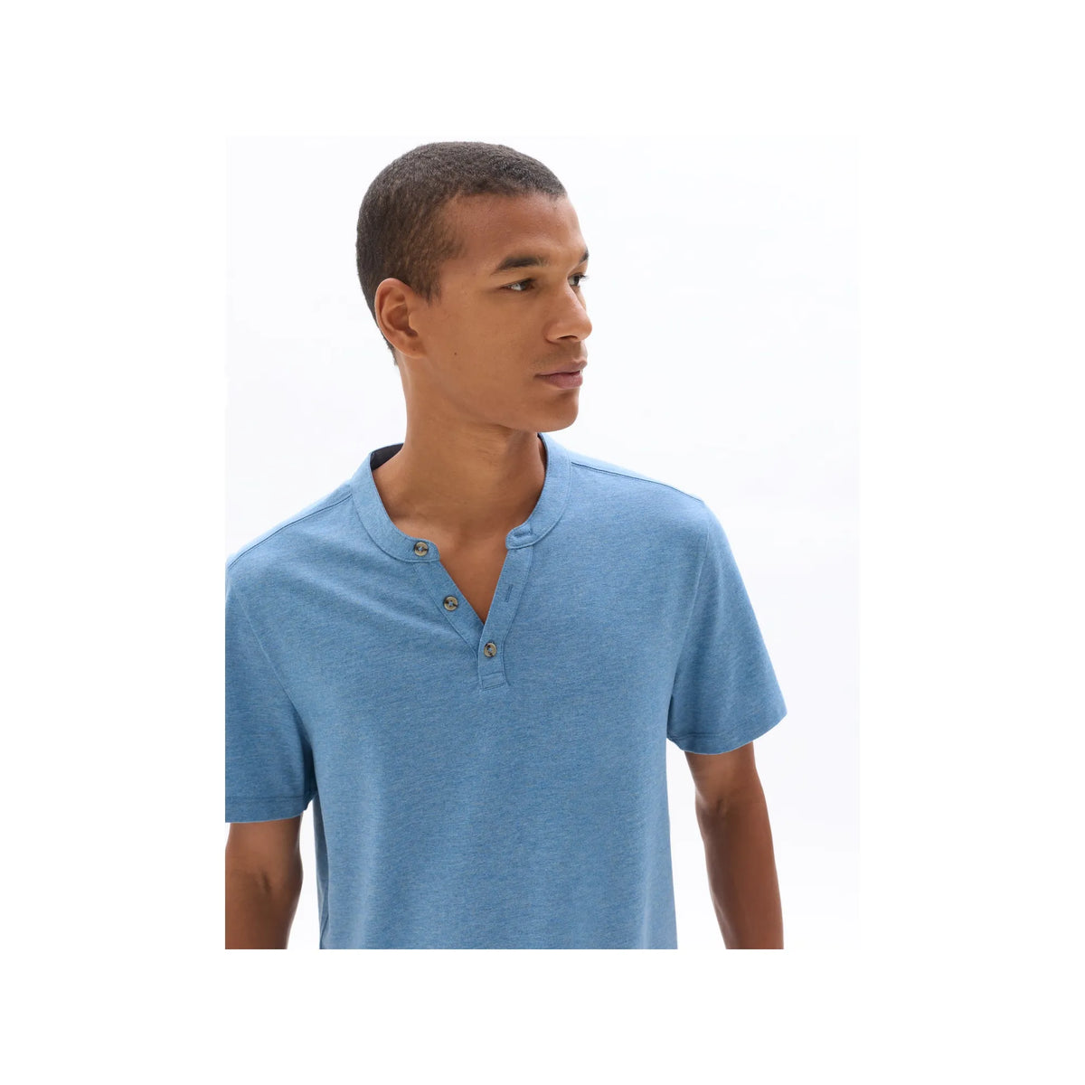 Regular Fit Henley T-Shirt, Cotton Blend