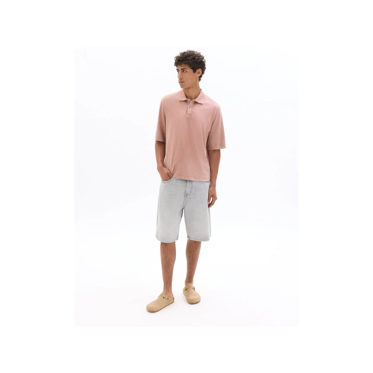100% Cotton Washed Look Polo Jersey