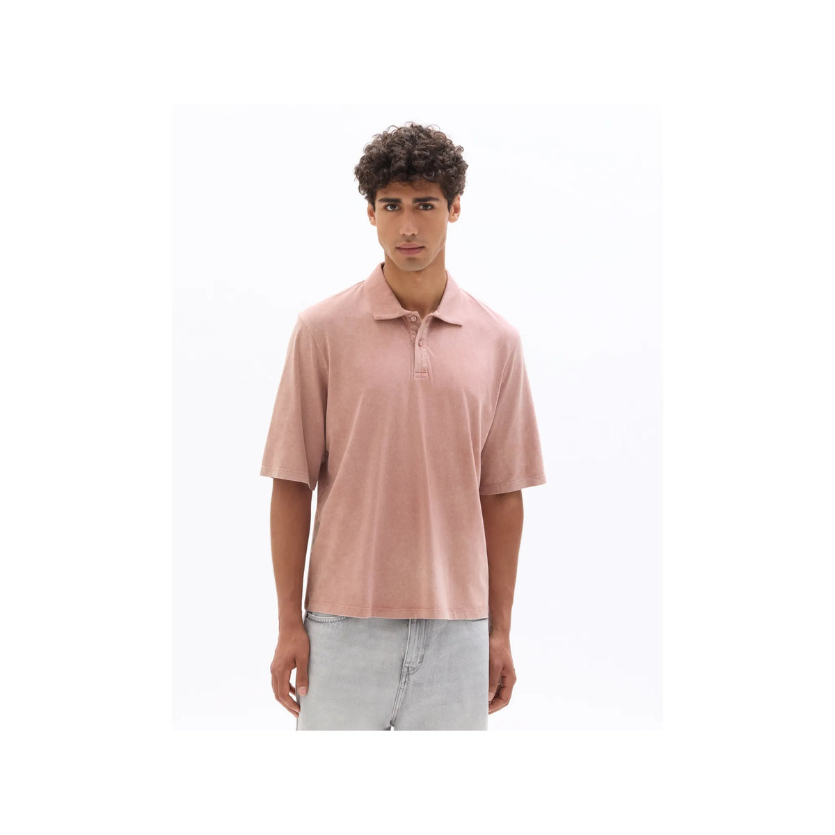 100% Cotton Washed Look Polo Jersey