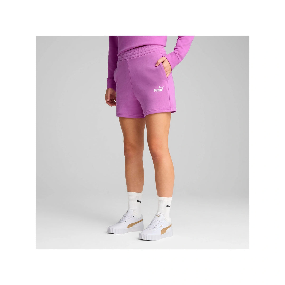 ESS Small No. 1 Logo 5'' High-Waist Shorts Women