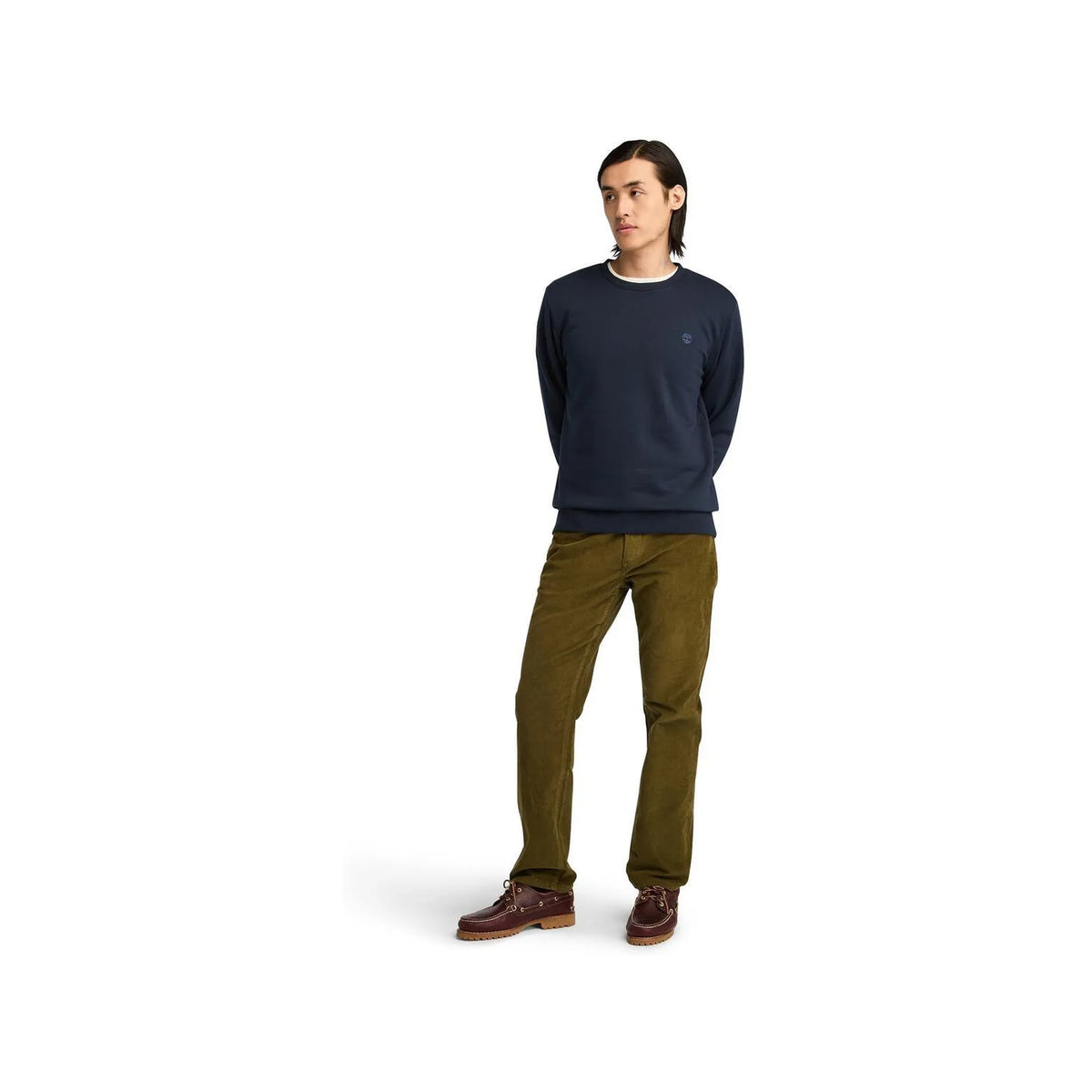كنزة برقبة دائرية وشعار Oyster River بظهر مفرّش
