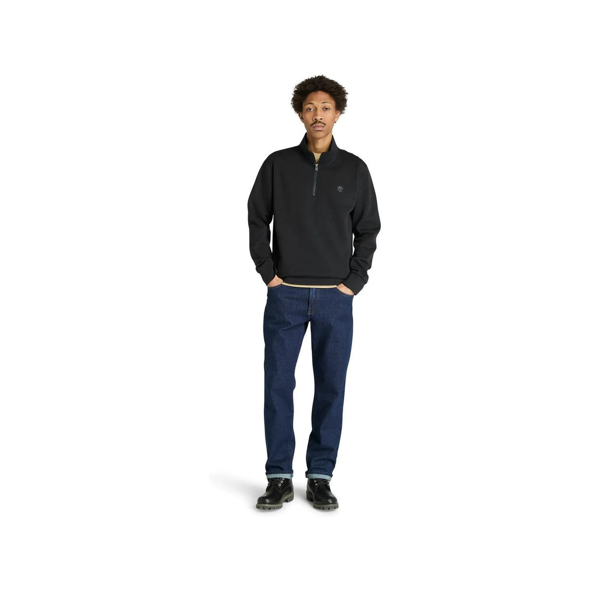 Oyster River Chest Logo Brushback 1/4 Zip Sweatshirt