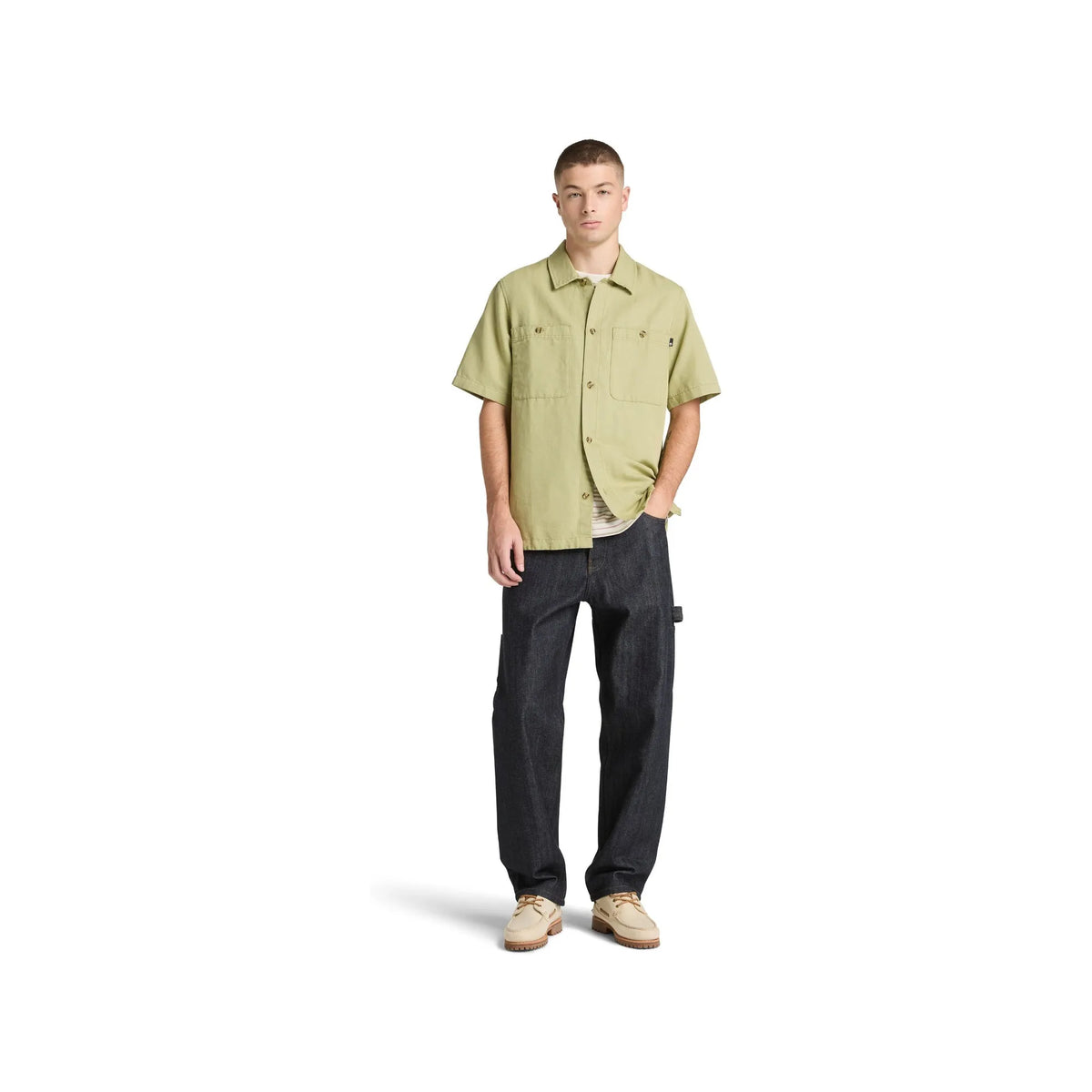 Cotton Linen Ss Utility Overshirt