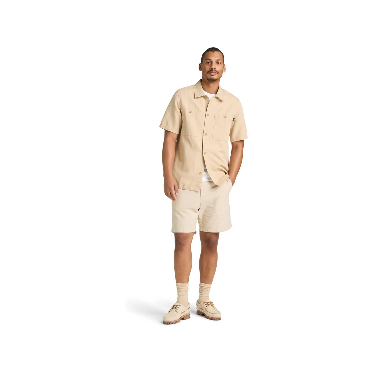 Cotton Linen Ss Utility Overshirt