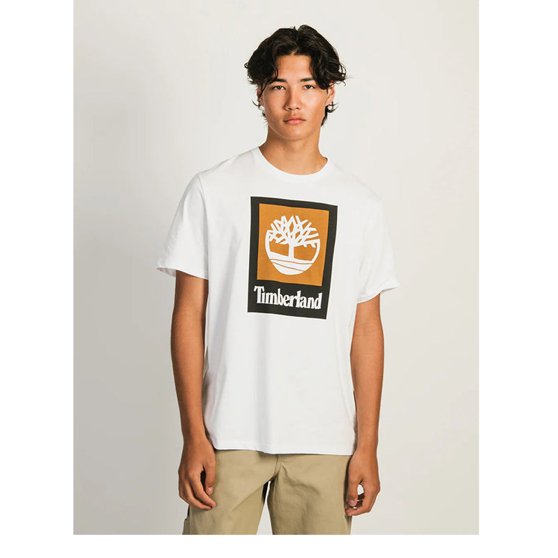 STACK LOGO Colored Short Sleeve Tee White