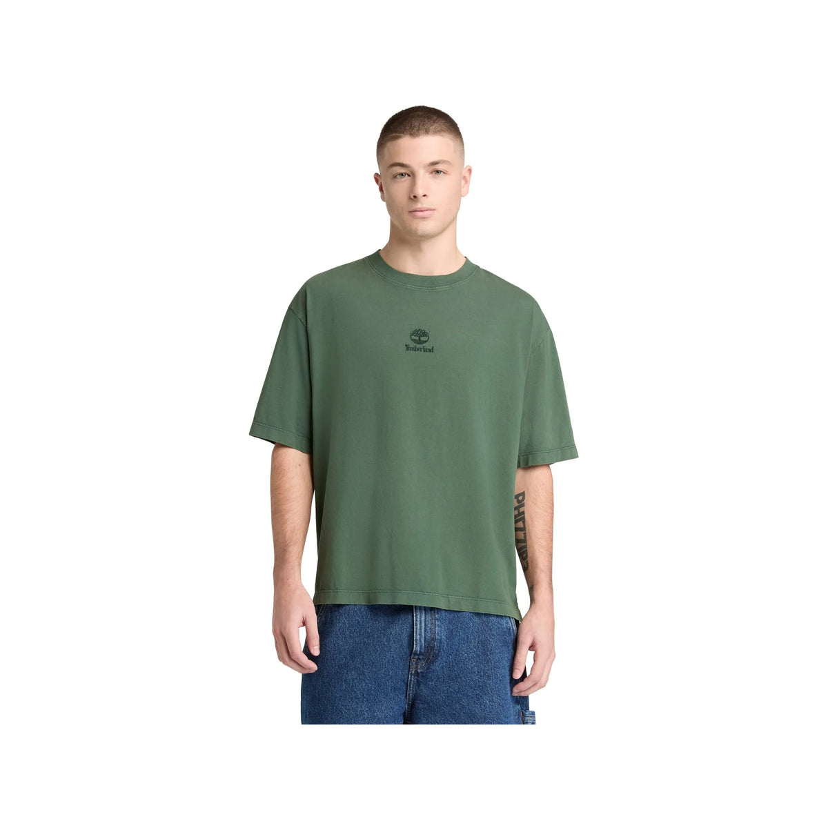 Sunwashed Embroidered Logo Tee