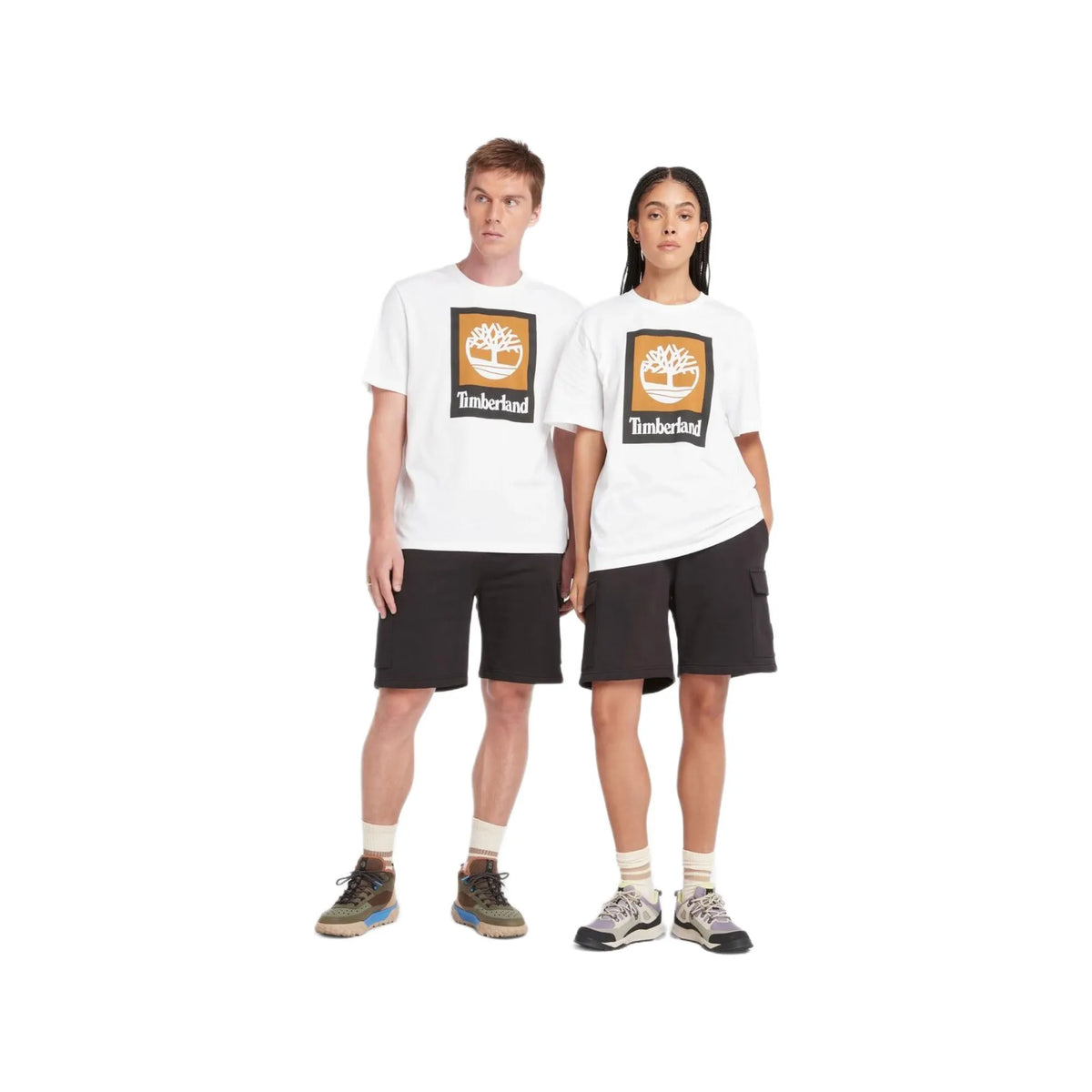 STACK LOGO Colored Short Sleeve Tee White