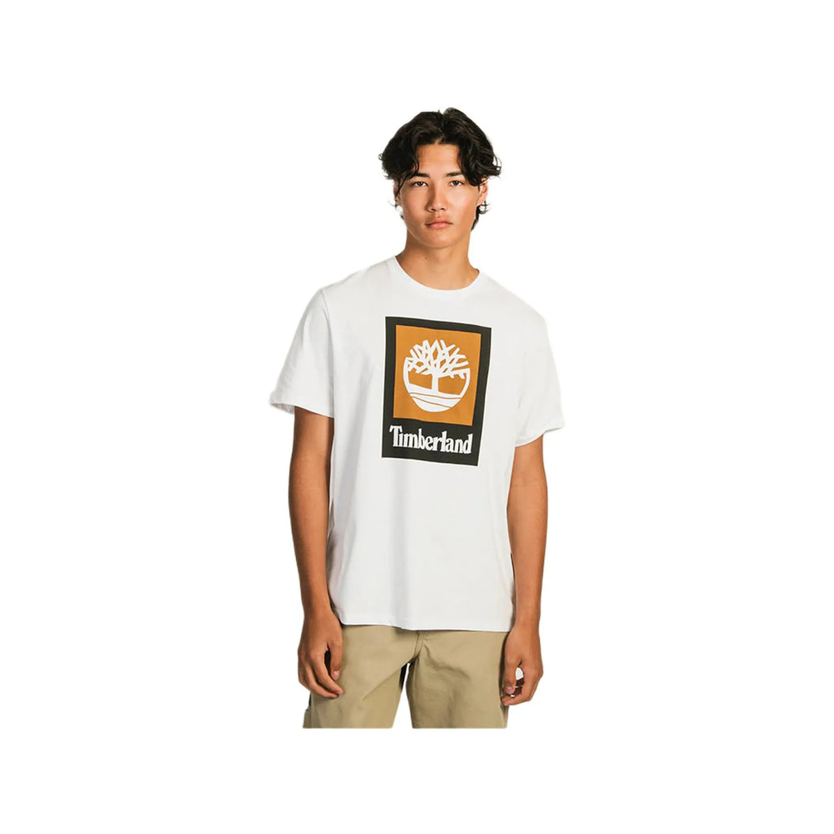 STACK LOGO Colored Short Sleeve Tee White