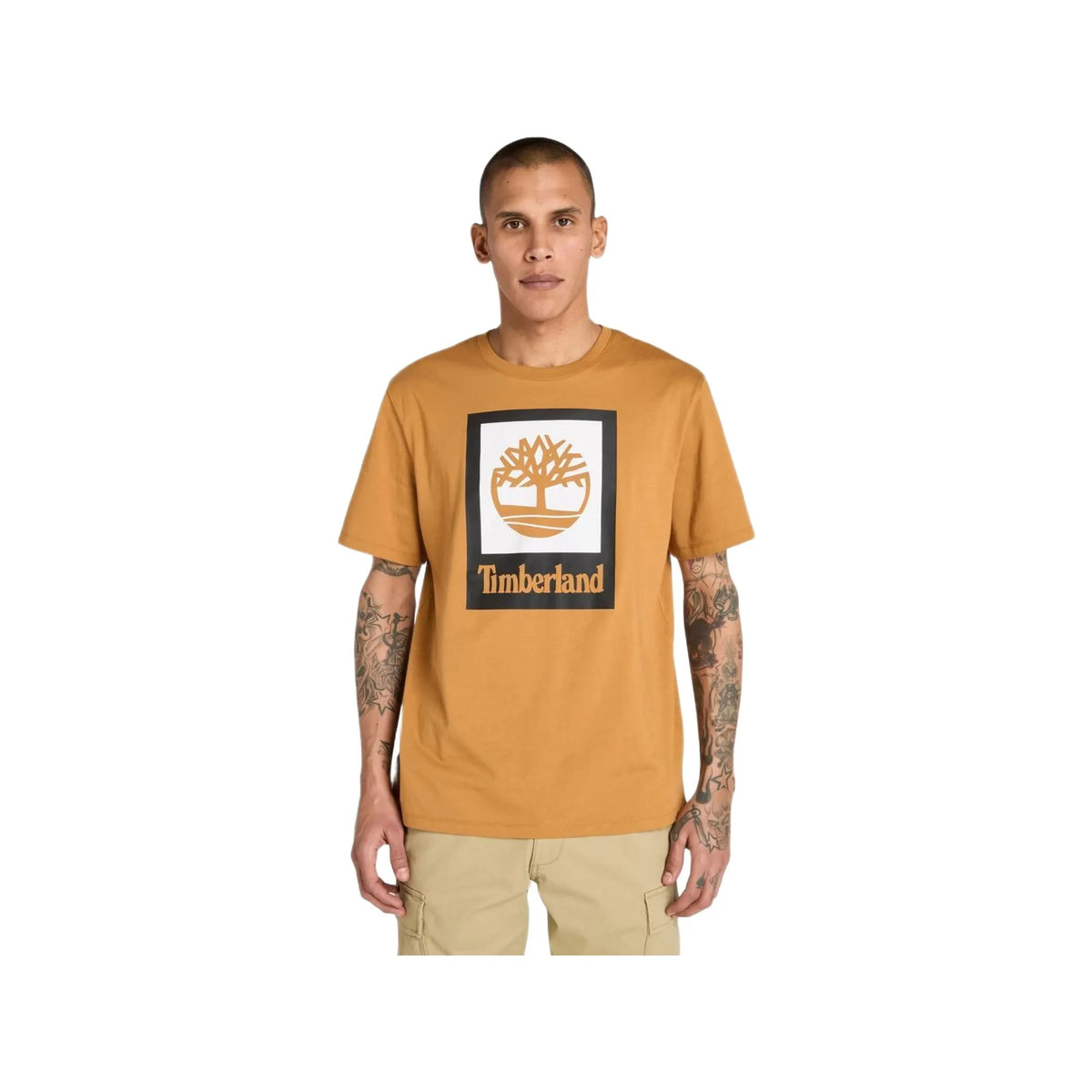 STACK LOGO Colored Short Sleeve Tee Wheat Boot
