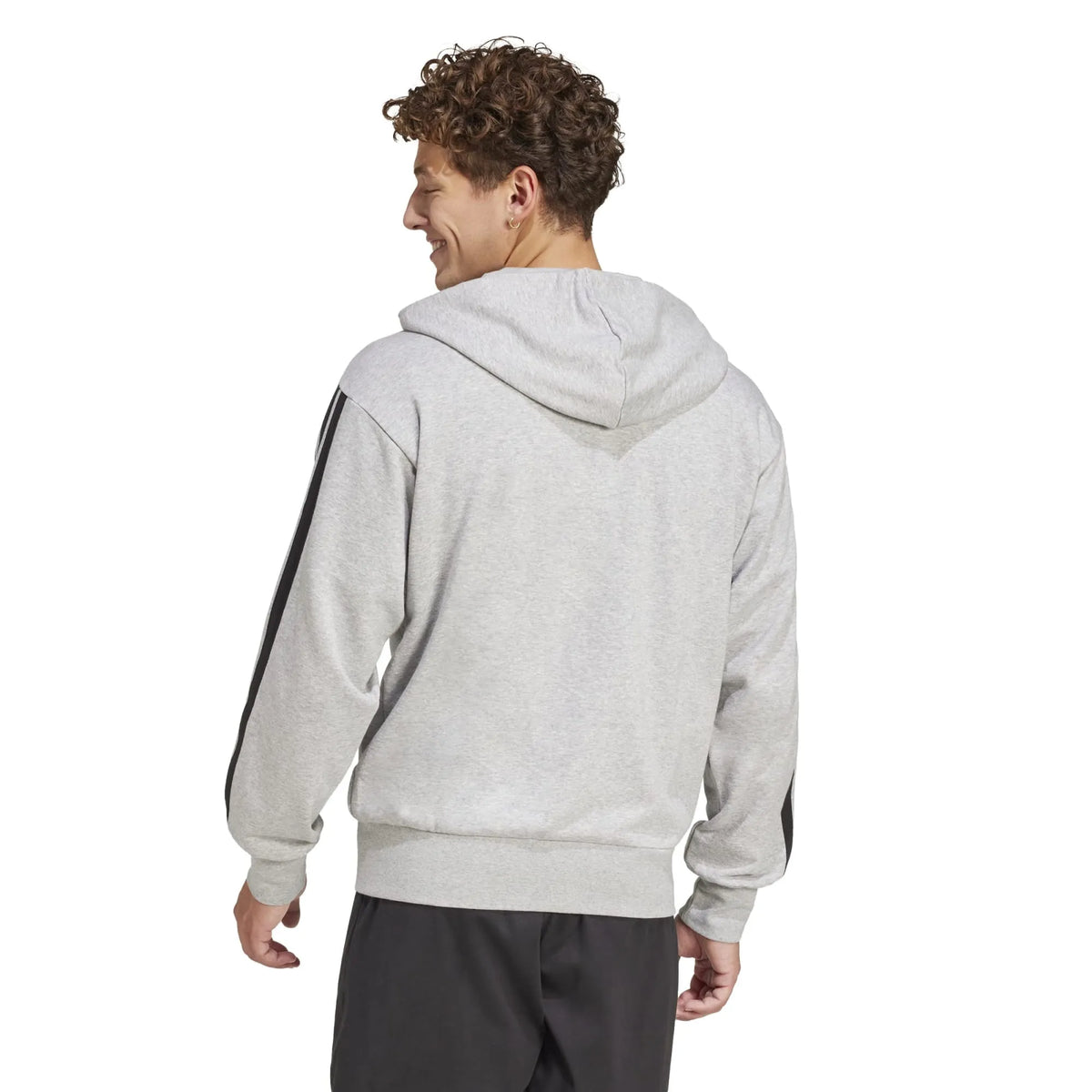 Essentials 3-Stripes French Terry Full-Zip Hoodie