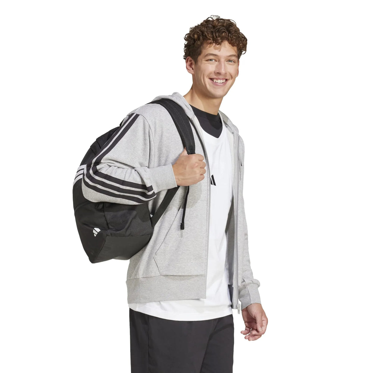 Essentials 3-Stripes French Terry Full-Zip Hoodie