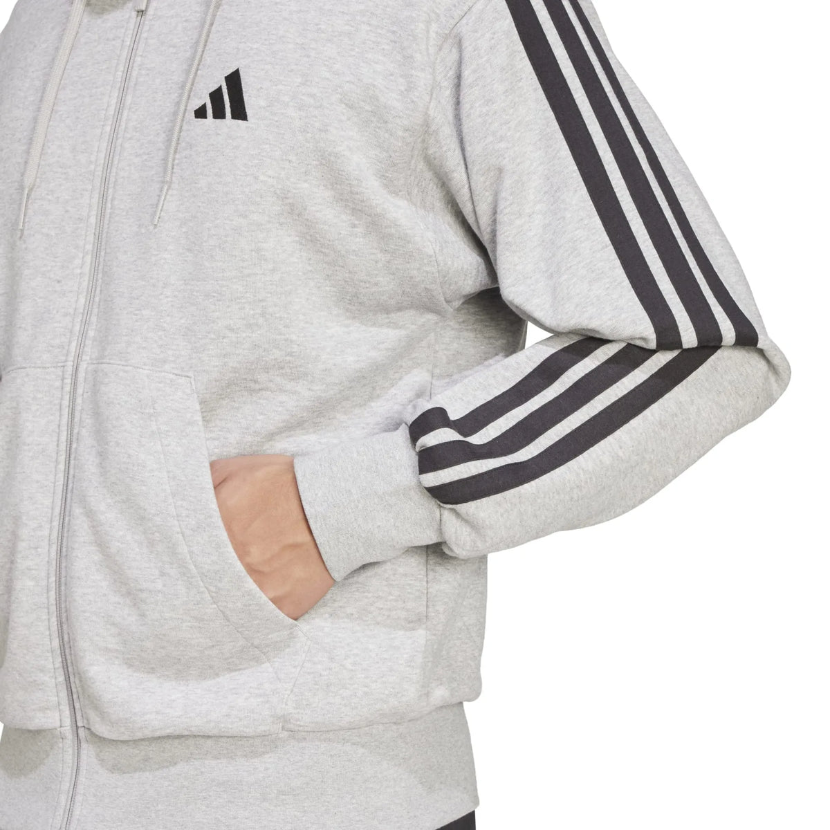 Essentials 3-Stripes French Terry Full-Zip Hoodie