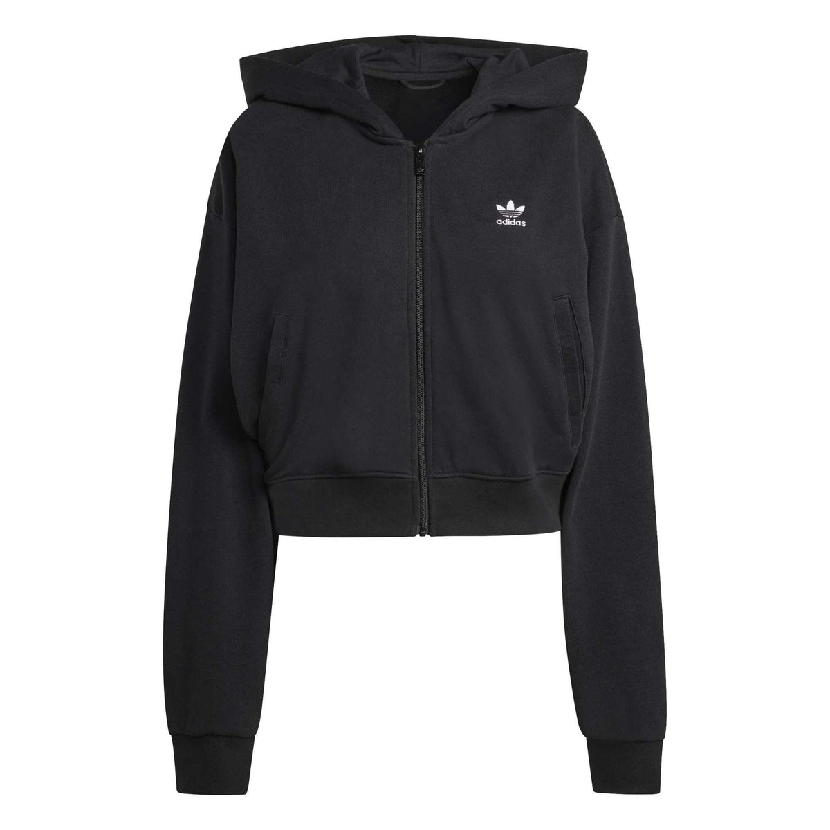 ESSENTIALS FRENCH TERRY CROPPED ZIP HOODIE