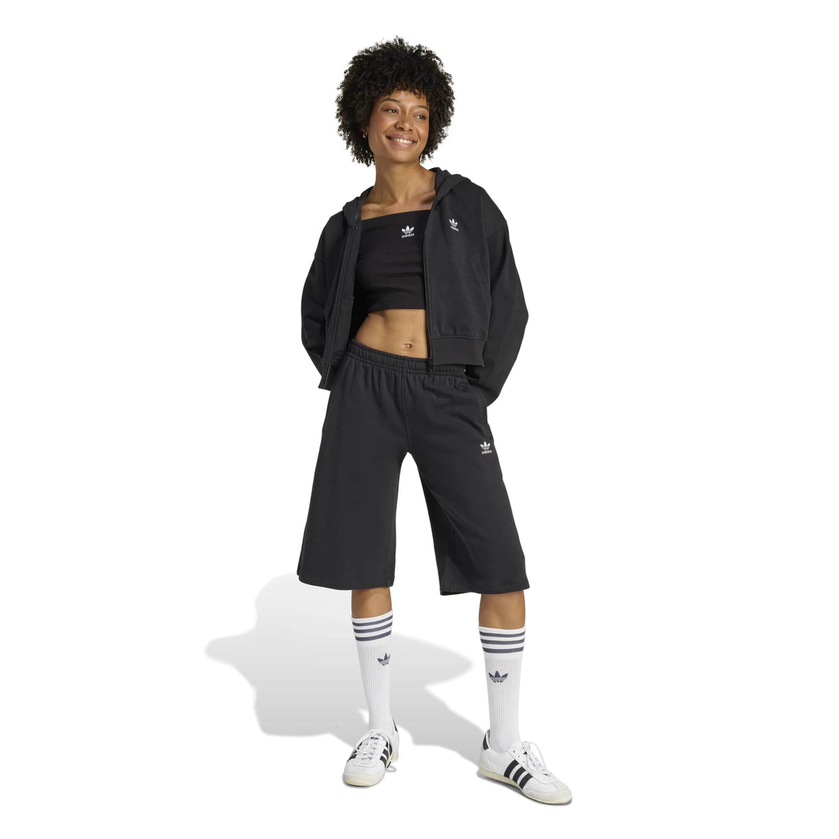 ESSENTIALS FRENCH TERRY CROPPED ZIP HOODIE