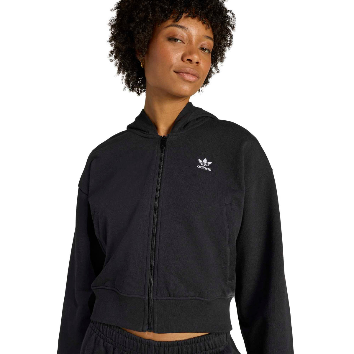 ESSENTIALS FRENCH TERRY CROPPED ZIP HOODIE